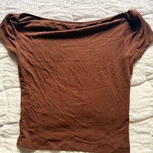 Brown Off-Shoulder Women's Top